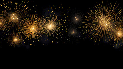 Naklejka premium Beautiful fireworks background at night for holiday decoration
