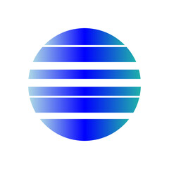 An abstract cut out transparent retro neon circle design element.