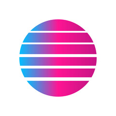 Obraz premium An abstract cut out transparent retro neon circle design element.