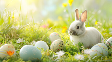 Spring Wonderland: Easter Bunny and Eggs Meadow Celebration