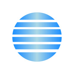 An abstract cut out transparent retro neon circle design element.