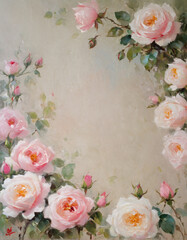 Obraz na płótnie Canvas pink roses on a neutral background