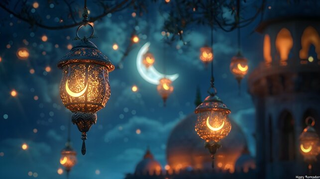 lantern in the night, ramadan comming 