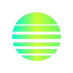 An abstract cut out transparent retro neon circle design element.