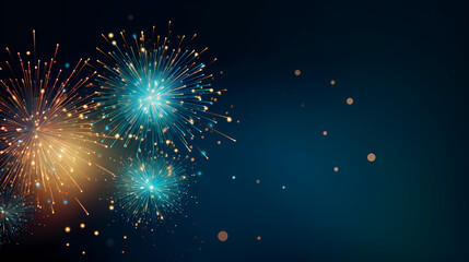 Fototapeta premium Beautiful fireworks background at night for holiday decoration