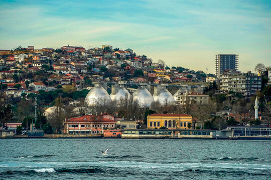 ISKI Baltalimanı Biological Waste Water Treatment Plant view from Istanbul Bosphorus cruise