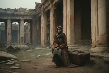 person in the old abandoned building