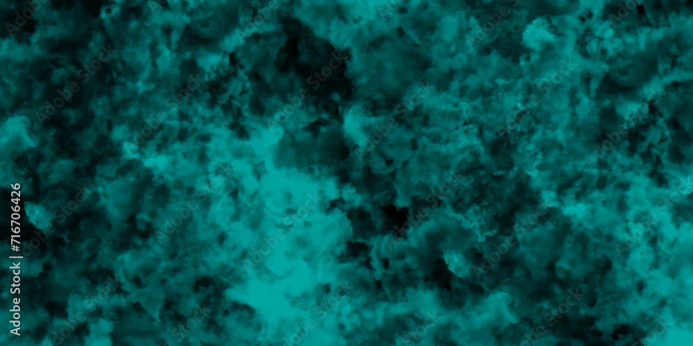Fototapete abstract dynamic particles with soft blue clouds on dark background. defocused lights and dust parti