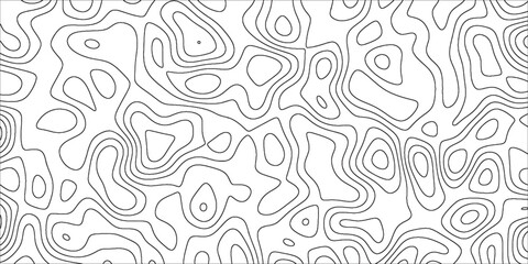 Topographic map background with geographic line map with elevation assignments.Modern design with White topographic wavy pattern design. Paper Texture Imitation of a Geographical map shades .