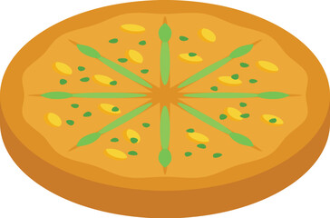 Pesto sauce pizza icon isometric vector. Italian food. Green spice
