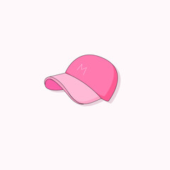 Hot pink fashion cap, Girl clothing, Cartoon women hat.