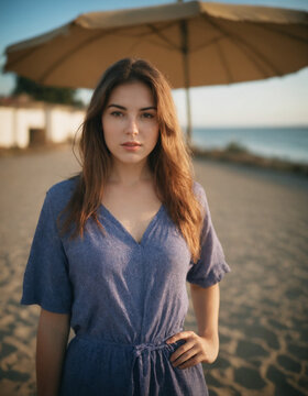 Ragazza in una bella giornata al mare 