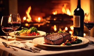 grilled beef steak for valentines day