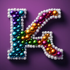 "K" Made of Bubbles, Solid Color Background