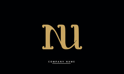 NU, UN, N, U Alphabets Letters Logo Monogram