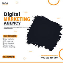 Digital marketing agency social media post design and web banner template