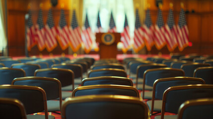 Naklejka premium United States Election : Illustration of Presidential Campaign Announcement
