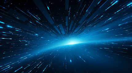 Naklejka premium Glowing road speed lines, neon speed abstract background