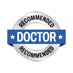 Doctor recommended vector icon logo badge