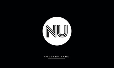 NU, UN, N, U Alphabets Letters Logo Monogram