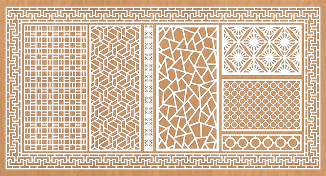 Set vector arches, eps,arch design for laser, plasma and cnc cutting. Oriental arabic patterns.Interior partition panels