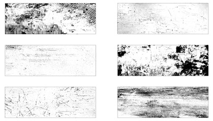 Fototapeta premium Collection of 6 grunge wall background. 
