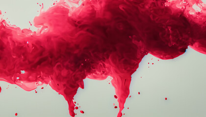 Abstract red  mix  Colored inks splash in water background