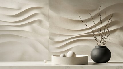 Intricate Sand-Textured Wall Showcased, Capturing Unique Patterns and Grains for a Visually Striking Surface