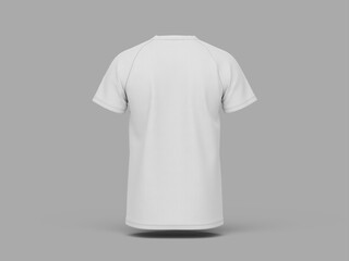 Back White Blank T-Shirt Jersey 3D Render Mockup