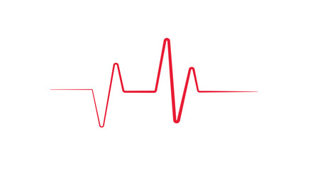 Heartbeat line on white background. Pulse Rate. Vector illustration.
