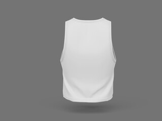 White Blank Back View Womens Sleeveless Sport T-Shirt