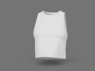 White Blank Front View Womens Sleeveless Sport T-Shirt