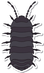 ステッカー昆虫単品アイコン　ダンゴムシ