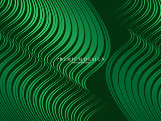 Abstract Green lines Background Template Vector, Green Background with Beautiful Wave Design.
