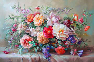 flower arrangement in pastel colors