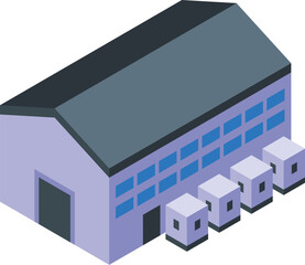 Factory storing hydrogen icon isometric vector. Source liquid. Bio creation