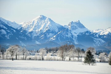 Fototapeta premium view of a winter sunny day drive in Germany