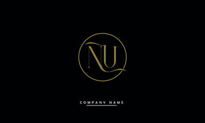 NU, UN, N, U Alphabets Letters Logo Monogram