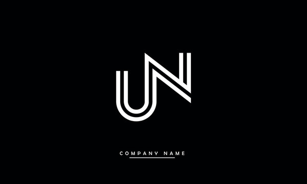 NU, UN, N, U Alphabets Letters Logo Monogram