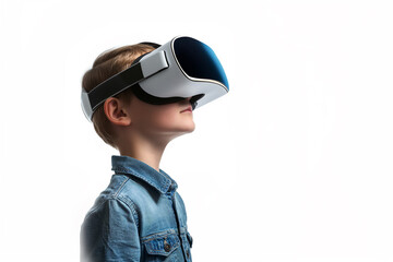 Kid wearing VR headset