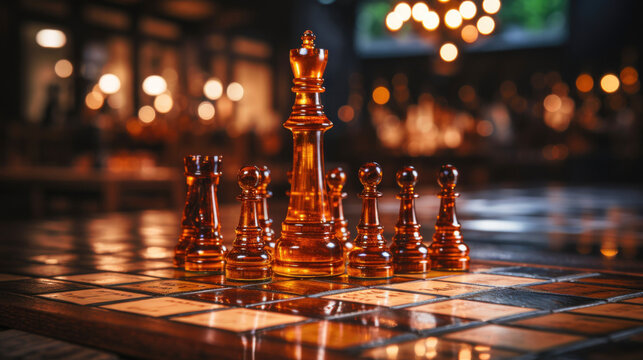 Chess piece on a board