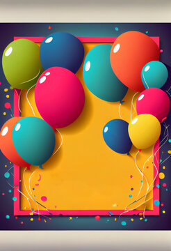 Colorful Birthday Frame Background Image