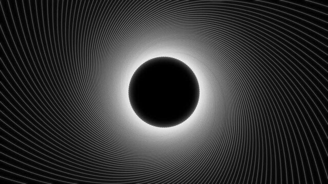 Abstract black and white spiral line effect background