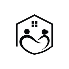 elderly home care logo design vector,editable eps 10	