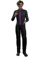 Fototapeta premium 3D Render of Businessman in black outfit