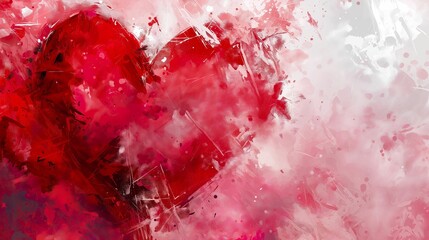 Grungy abstract red, white and pink valentine's day background