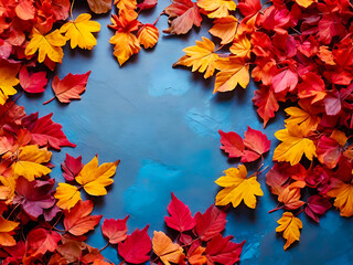 autumn leaves background. generative AI
