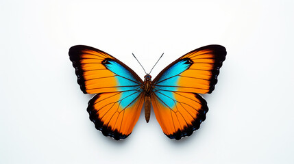 Fototapeta na wymiar Close-Up of Nature's Canvas: A Colorful Butterfly on a Simple, Vibrant Background, Ideal for Wildlife Enthusiasts and Designers Seeking Elegance.