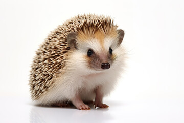 Image of hedgehog on white background, Mammals, Wildlife Animals. Illustration, Generative AI.