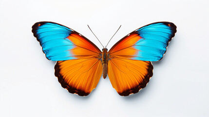 Fototapeta na wymiar Close-Up of Nature's Canvas: A Colorful Butterfly on a Simple, Vibrant Background, Ideal for Wildlife Enthusiasts and Designers Seeking Elegance.